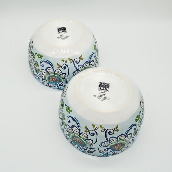 222 Fifth Aisha Fine China Porcelain Soup Cereal Bowls (2) - Picture 3 of 6